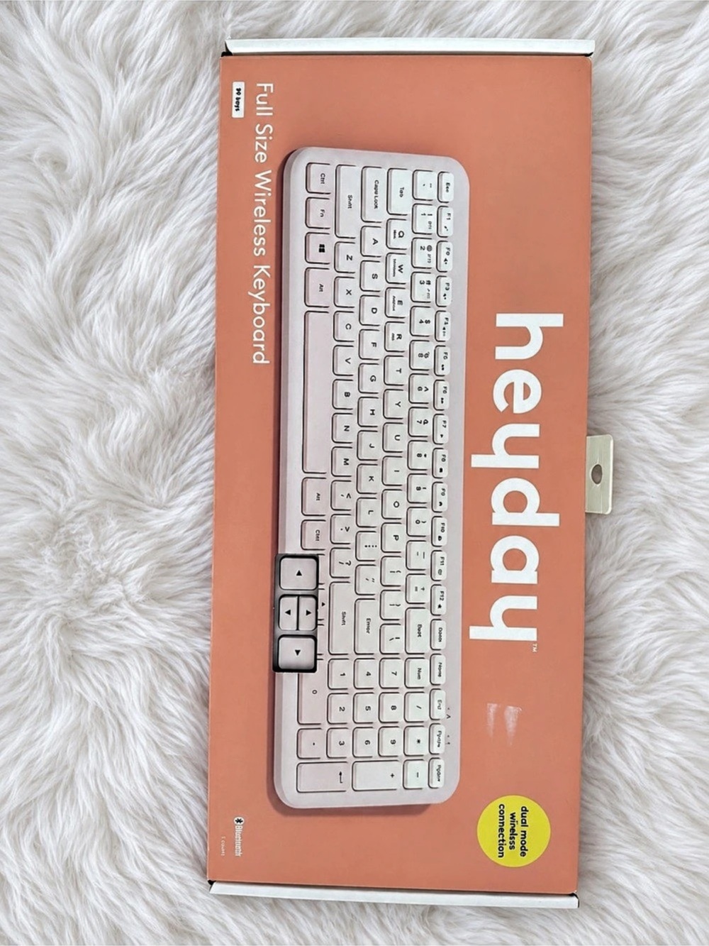 heyday Full Size Wireless Keyboard Wireless Keyboard Pink & White